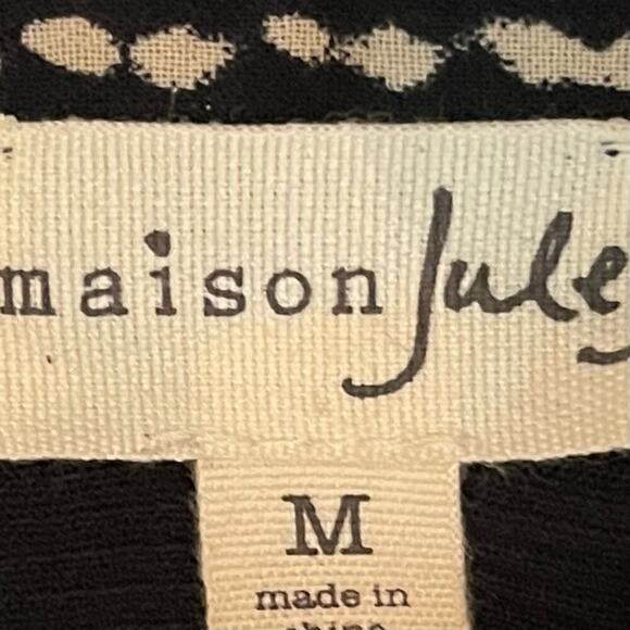 Madison Jules Black Blue Cream Batik Style Print Pleated Full Skirt NWOT Size M - Picture 8 of 10